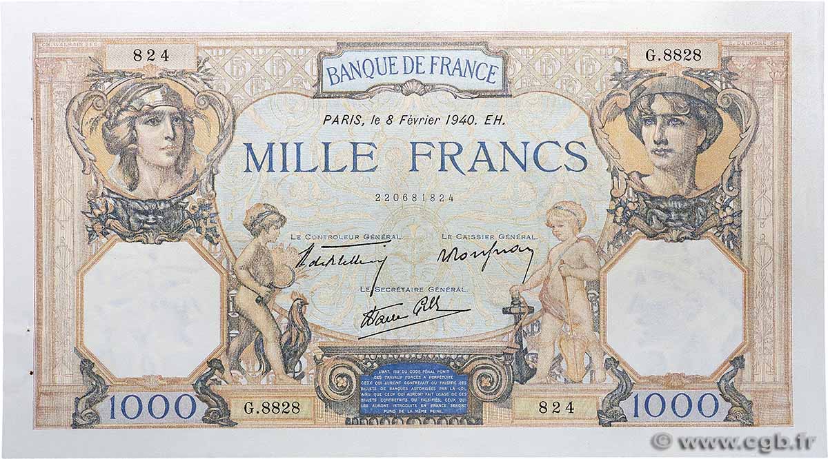 1000 Francs CÉRÈS ET MERCURE type modifié FRANCE 1940 F.38.42 XF