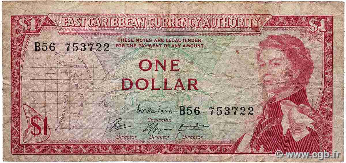 1 Dollar EAST CARIBBEAN STATES 1965 P.13e VG