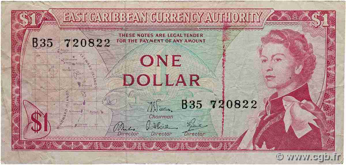 1 Dollar EAST CARIBBEAN STATES 1965 P.13d SGE