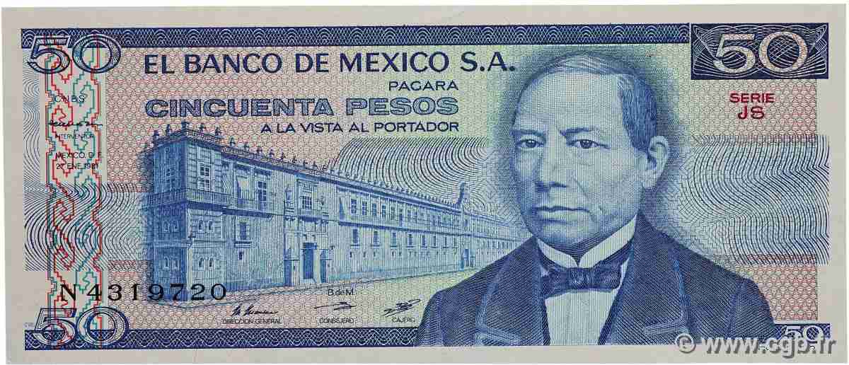 50 Pesos MEXICO 1981 P.073 AU