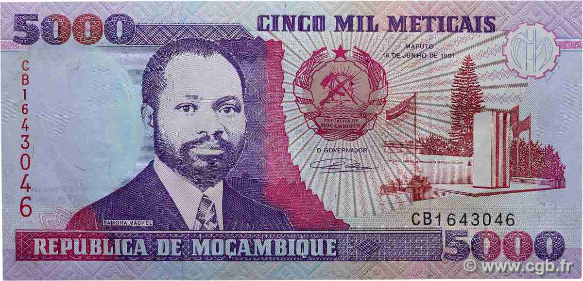 5000 Meticais MOZAMBIQUE 1991 P.136 SPL+