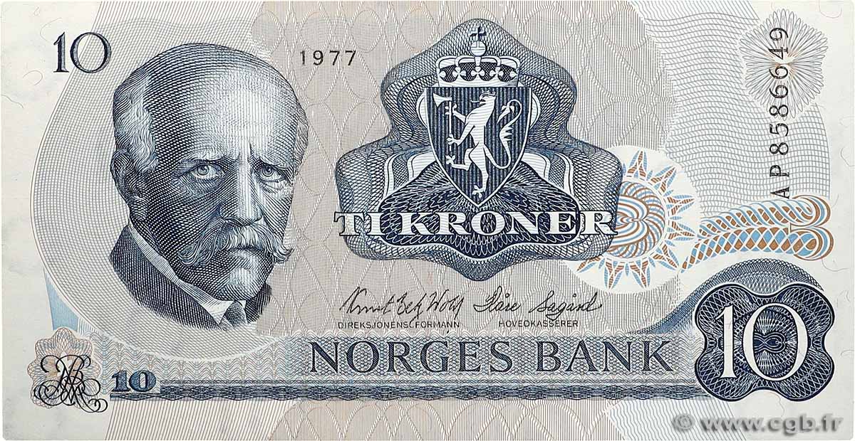 10 Kroner NORVÈGE 1977 P.36c NEUF