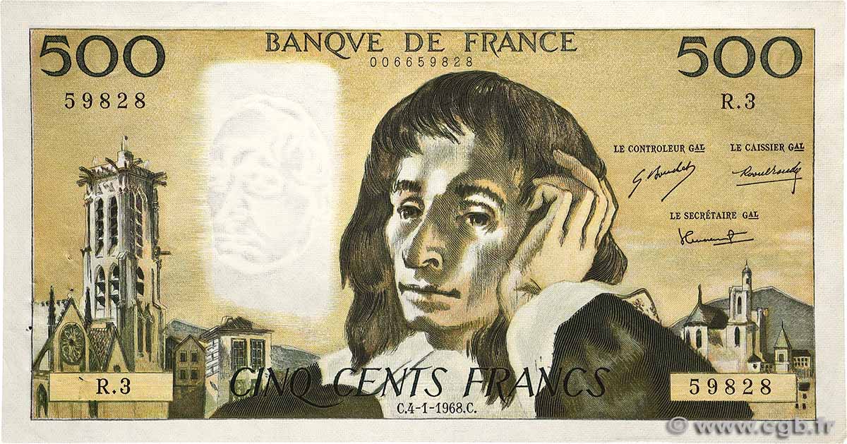 500 Francs PASCAL FRANCIA 1968 F.71.01 q.SPL