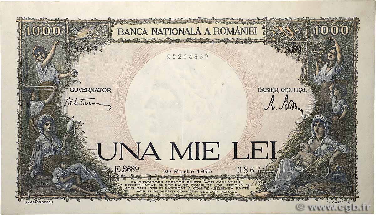 1000 Lei ROMANIA 1945 P.052a SPL+