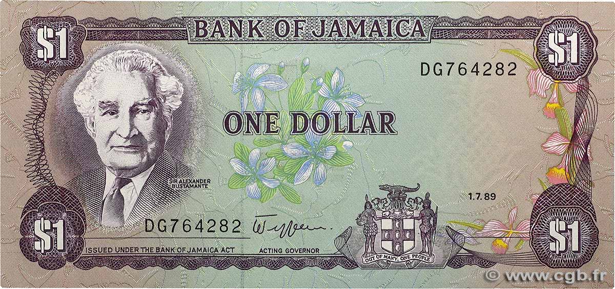 1 Dollar JAMAICA 1989 P.68Ac UNC