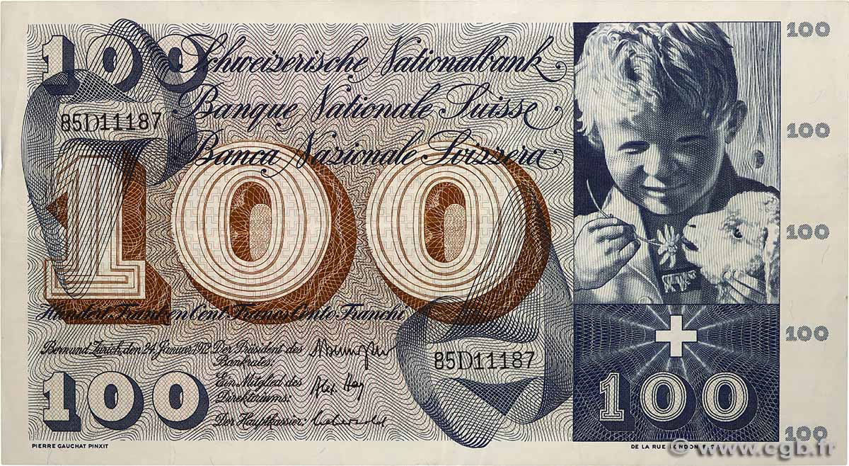 100 Francs SWITZERLAND 1972 P.49n VF+