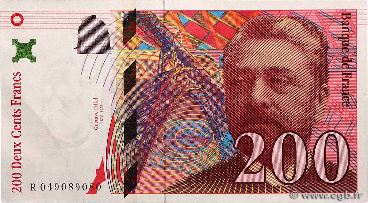 200 Francs EIFFEL FRANKREICH 1996 F.75.03b fST+