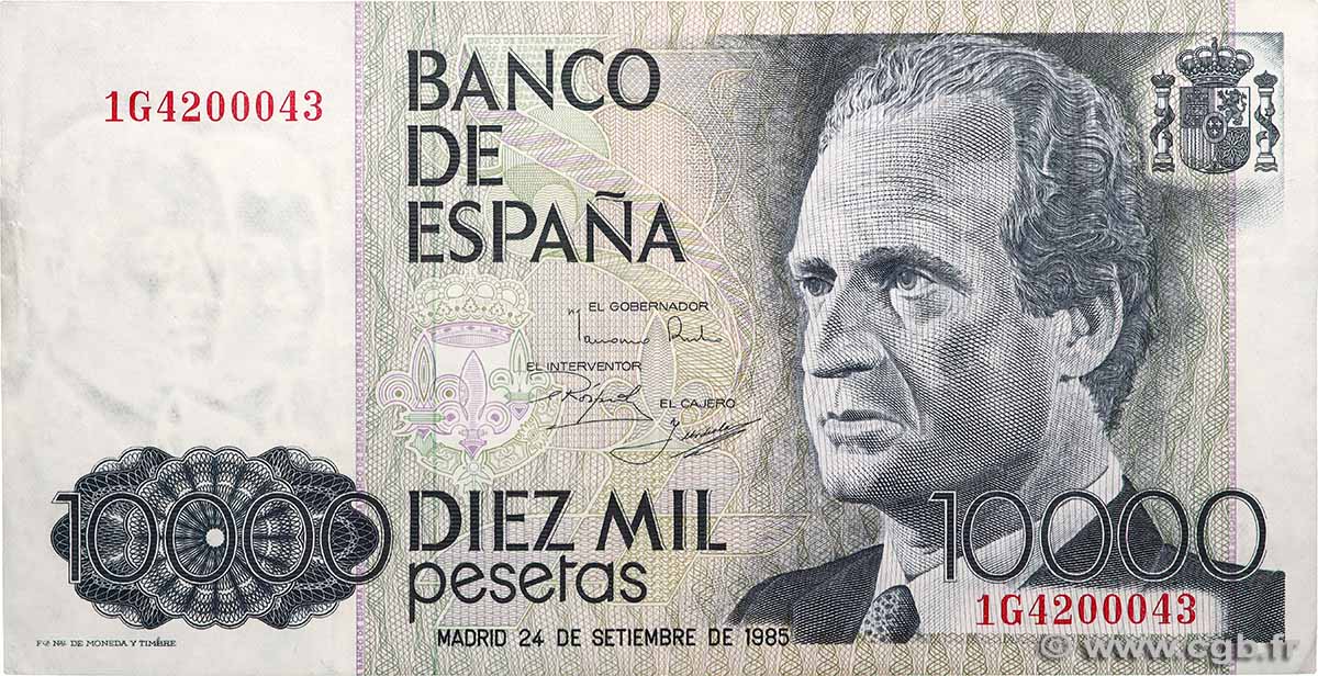 10000 Pesetas SPAIN 1985 P.161 VF+