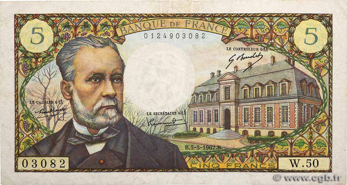 5 Francs PASTEUR FRANKREICH 1967 F.61.05 fSS