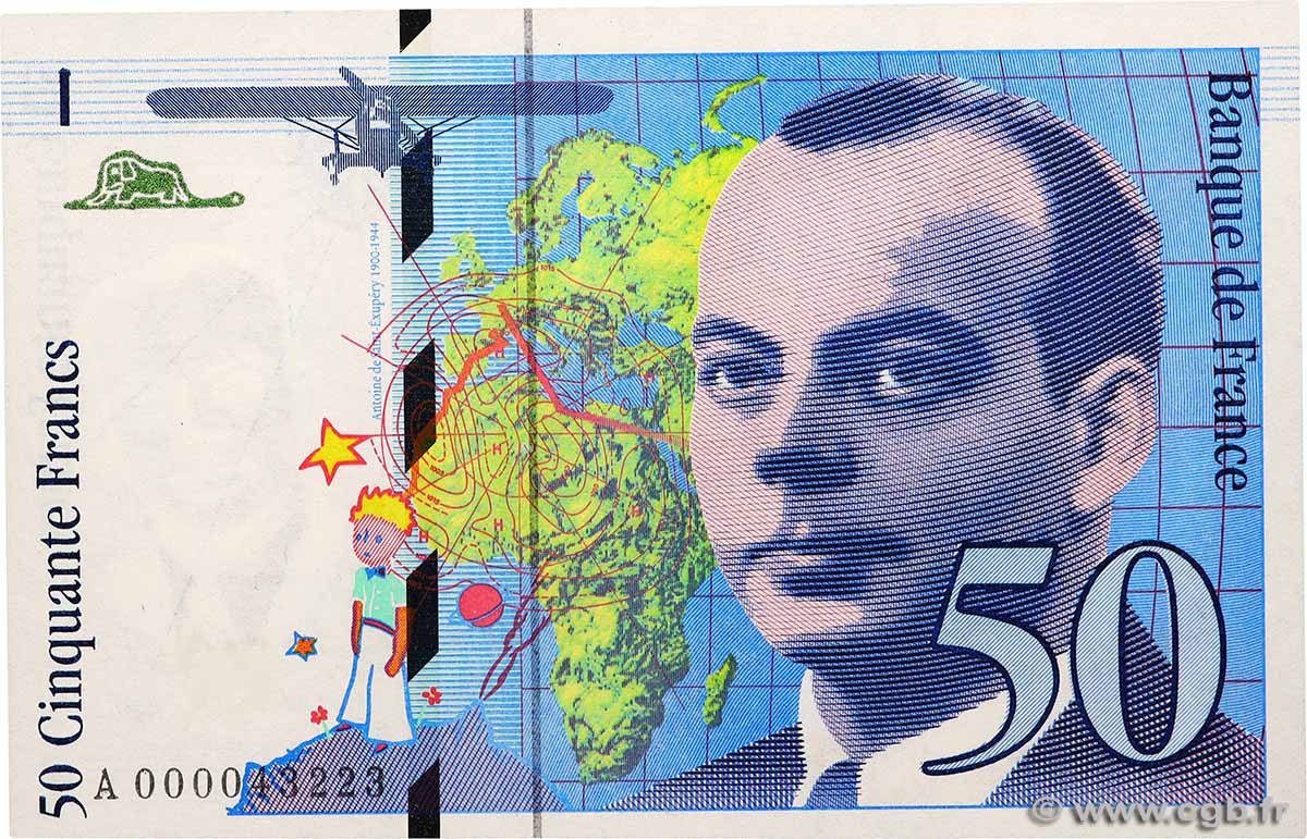 50 Francs SAINT-EXUPÉRY FRANKREICH 1992 F.72.01aA ST