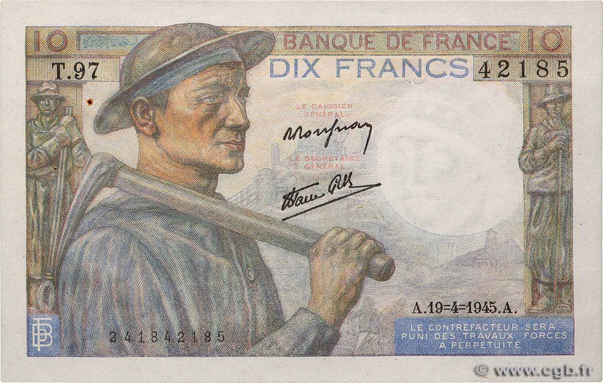 10 Francs MINEUR FRANKREICH 1945 F.08.13 fST