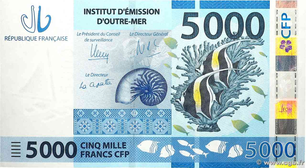 5000 Francs FRENCH PACIFIC TERRITORIES 2014 P.07 fST+