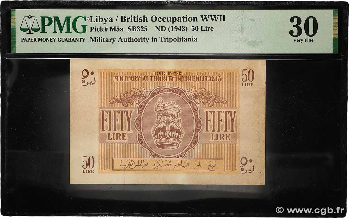 50 Lire LIBYEN 1943 P.M5a SS