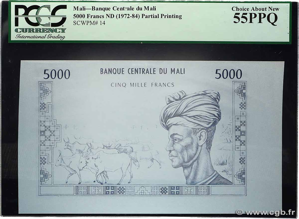 5000 Francs Épreuve MALI 1973 P.14s fST