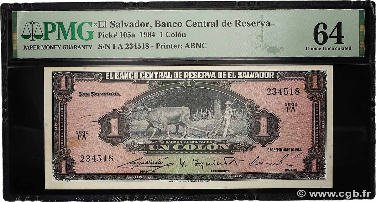 1 Colon EL SALVADOR 1965 P.105a fST+