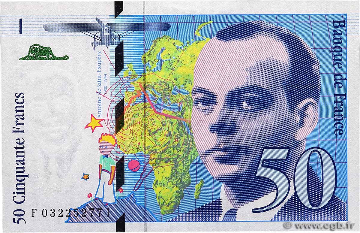 50 Francs SAINT-EXUPÉRY modifié FRANKREICH 1997 F.73.04 fST+