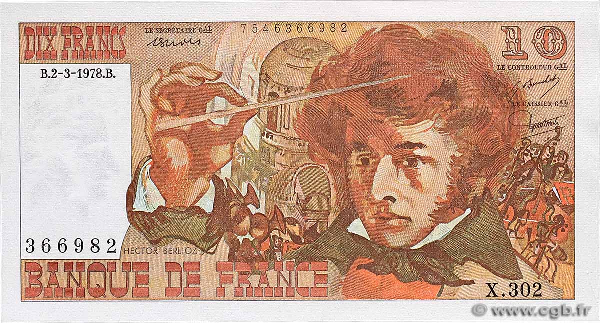 10 Francs BERLIOZ FRANKREICH 1978 F.63.23 fST+