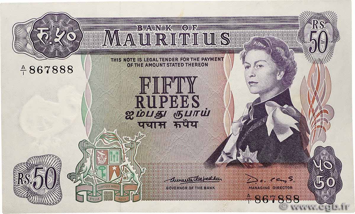 50 Rupees MAURITIUS 1972 P.33b AU