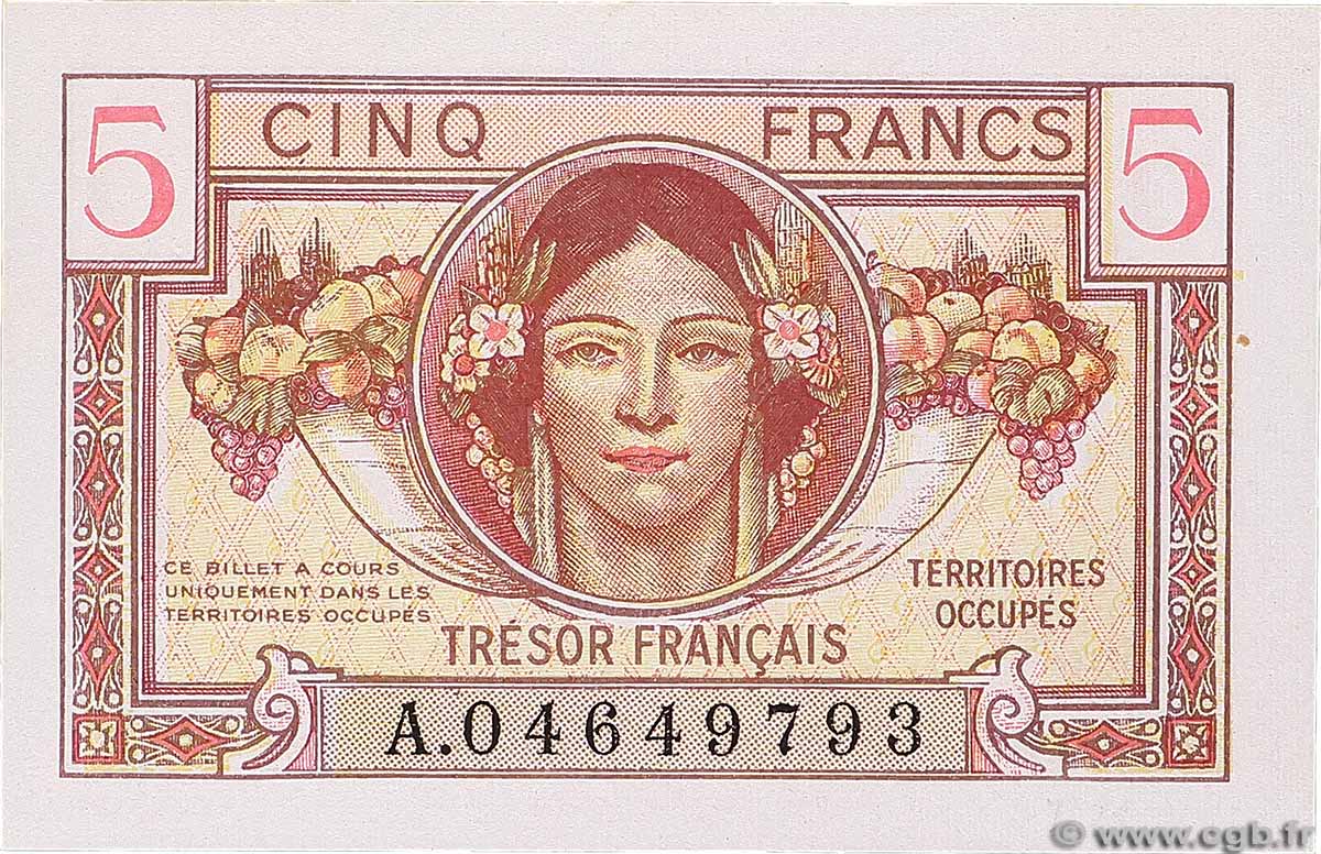 5 Francs TRÉSOR FRANÇAIS FRANCE 1947 VF.29.01 AU+