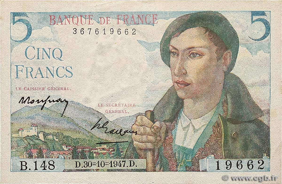 5 Francs BERGER FRANKREICH 1947 F.05.07 fST