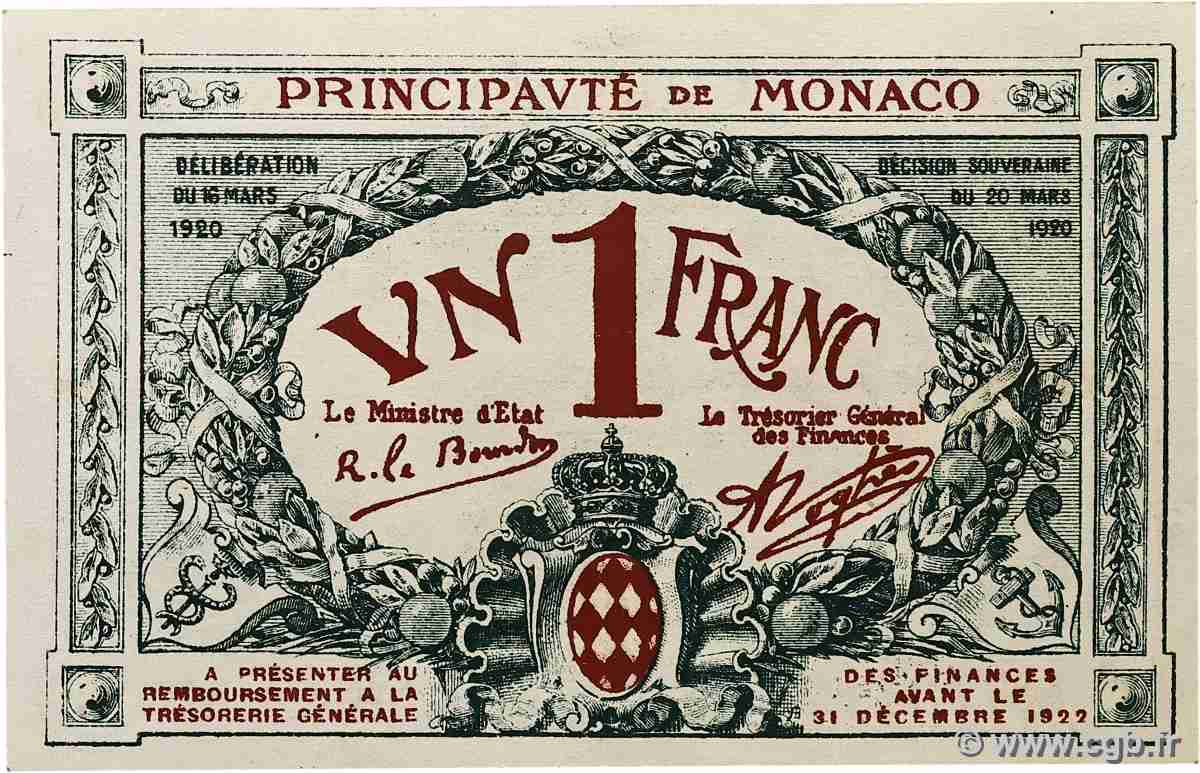1 Franc MONACO 1920 P.05 SUP+