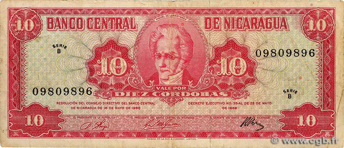 10 Cordobas NICARAGUA 1968 P.117 TB
