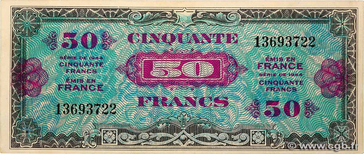 50 Francs DRAPEAU FRANKREICH 1944 VF.19.01 fST