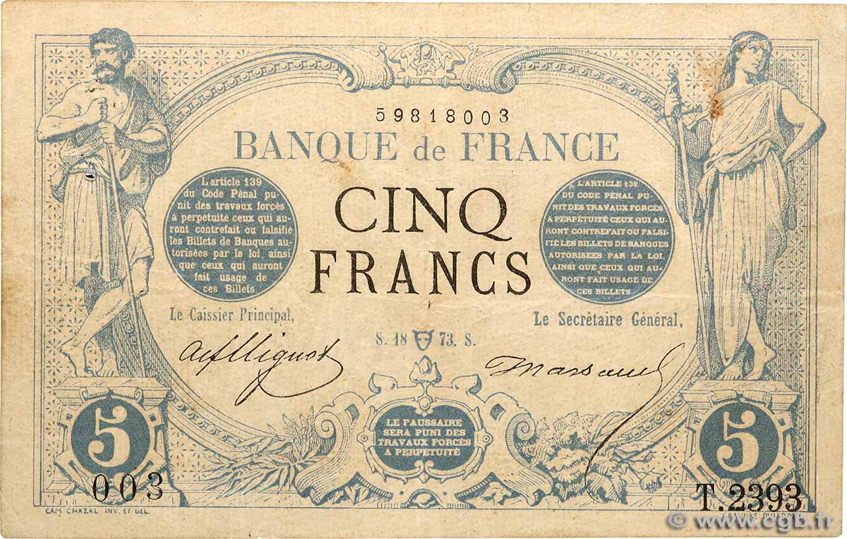 5 Francs NOIR FRANKREICH 1873 F.01.17 S