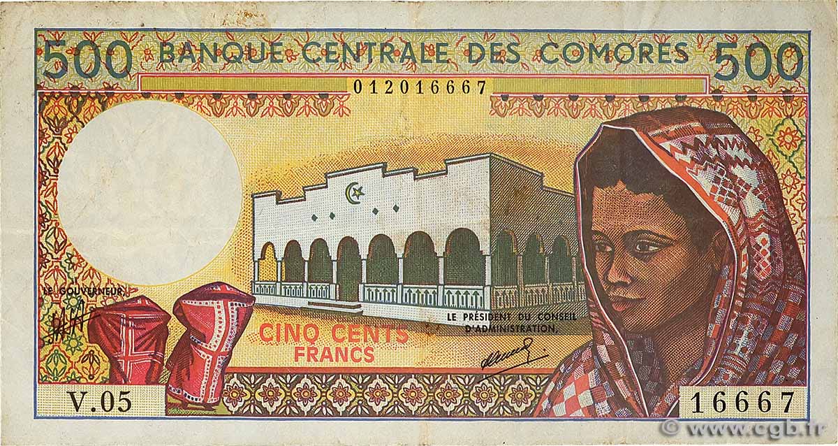 500 Francs KOMOREN 1994 P.10b2 SS