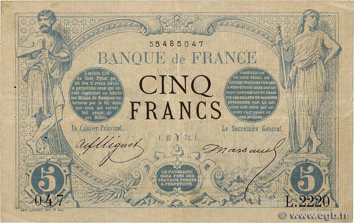 5 Francs NOIR FRANKREICH 1873 F.01.16 fSS