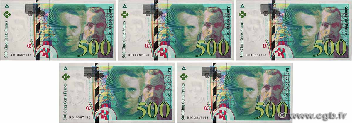 500 Francs PIERRE ET MARIE CURIE Consécutifs FRANKREICH 1994 F.76.01 ST