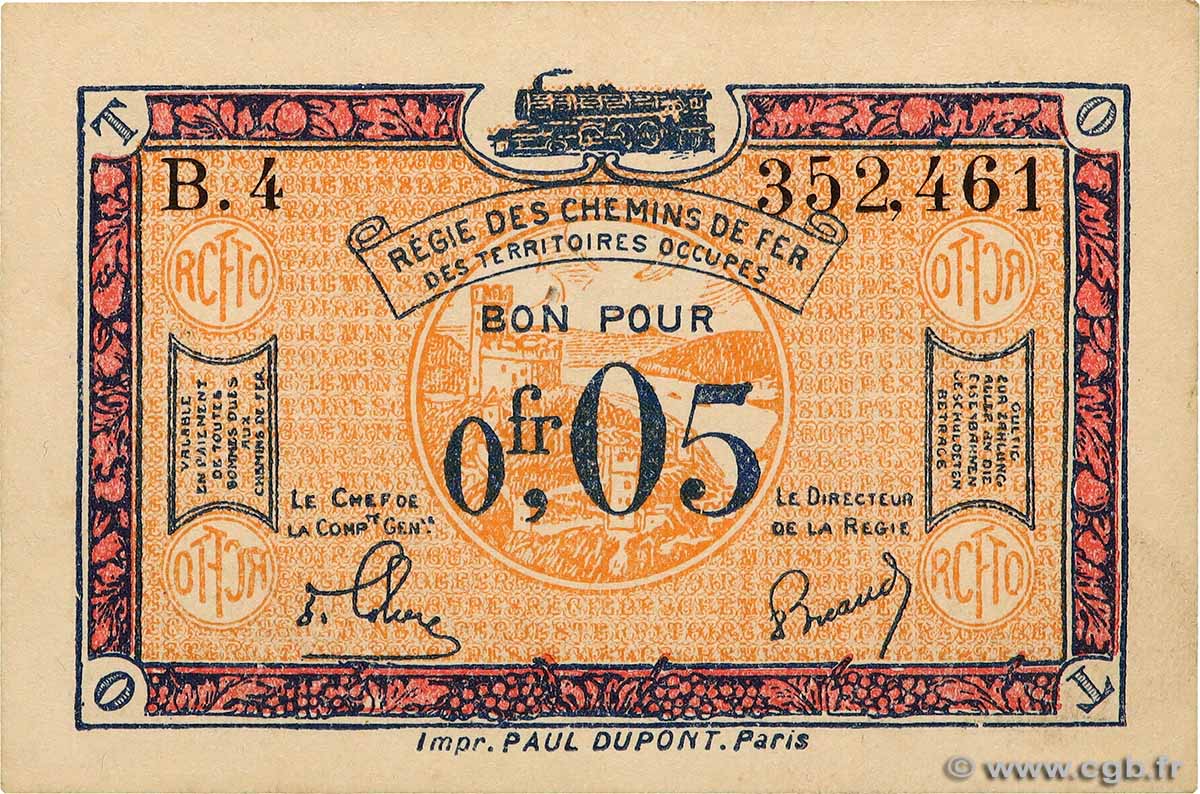 5 Centimes FRANCE Regionalismus und verschiedenen 1918 JP.135.01 fST+