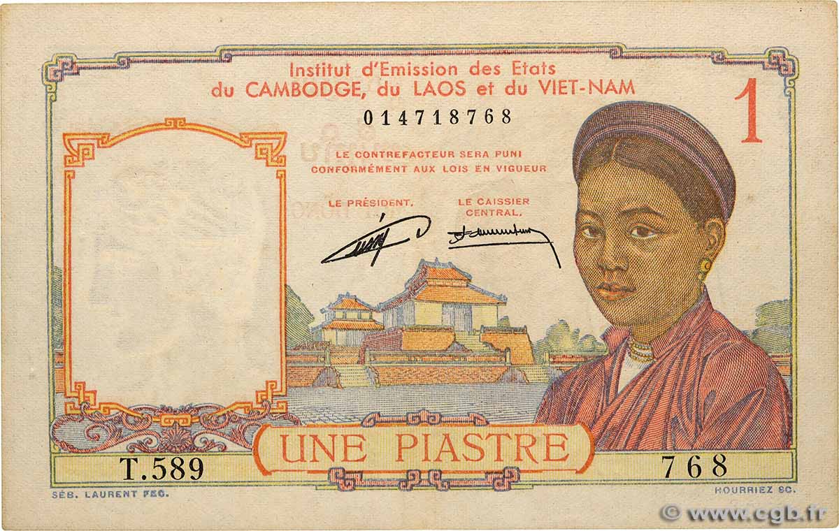 1 Piastre INDOCHINA 1953 P.092 EBC