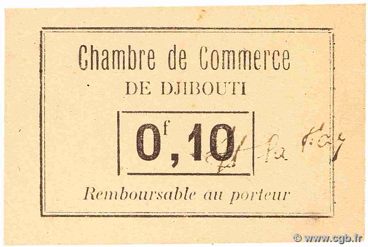 0,10 Franc DJIBUTI 1919 P.22 q.AU