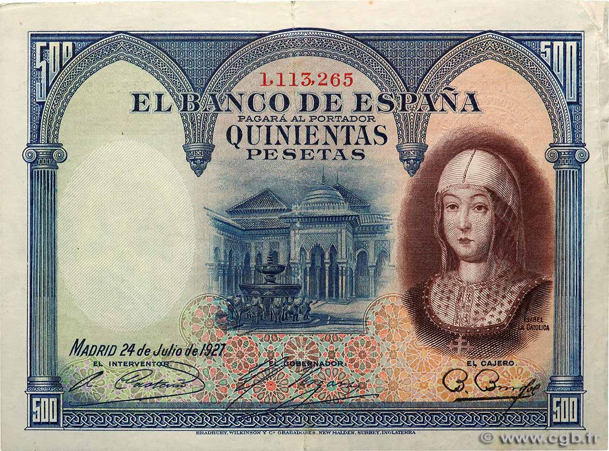 500 Pesetas SPANIEN 1927 P.073a SS