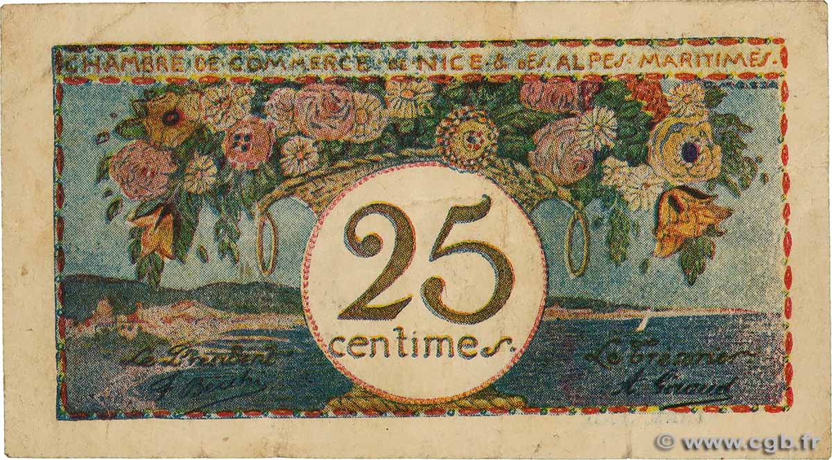 25 Centimes FRANCE regionalism and various Nice 1918 JP.091.16 F+