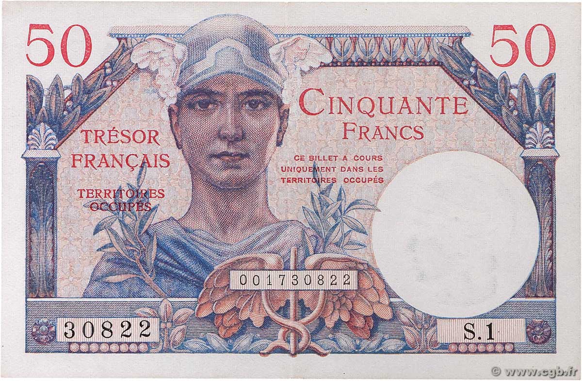 50 Francs TRÉSOR FRANÇAIS FRANCE 1947 VF.31.01 pr.SPL
