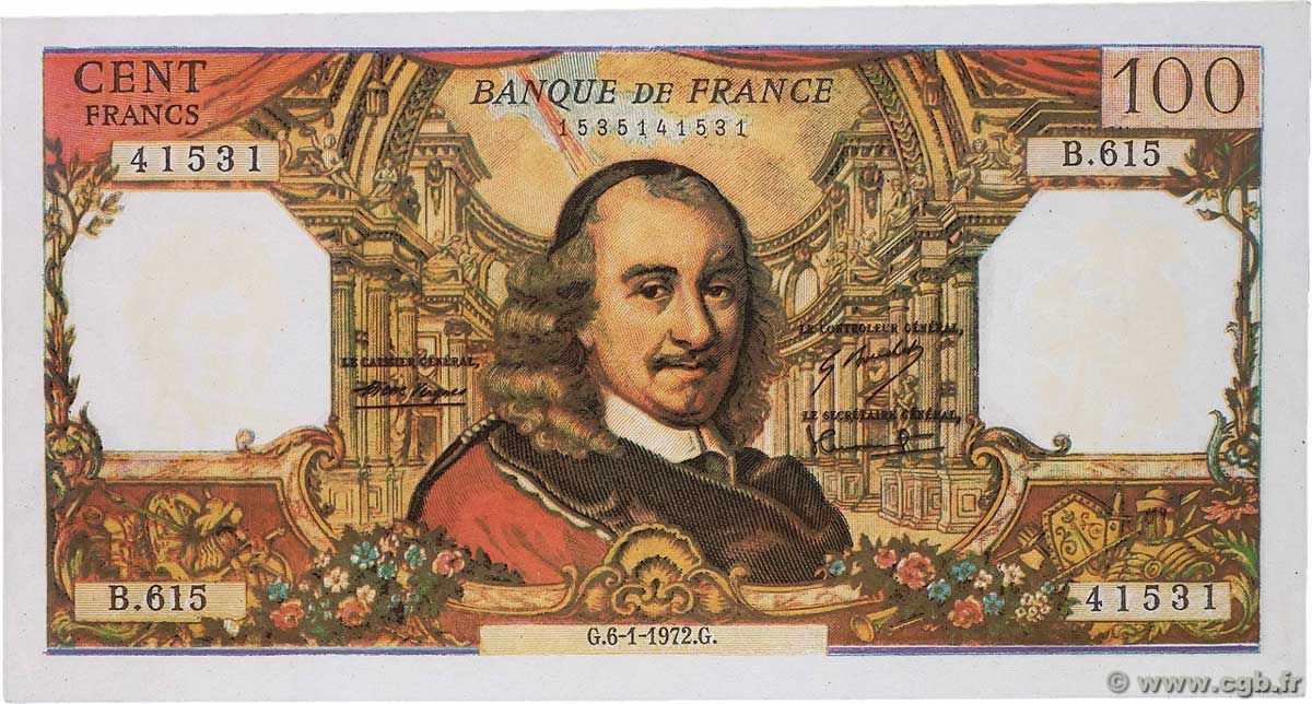 100 Francs CORNEILLE Faux FRANCE 1972 F.65.38x AU
