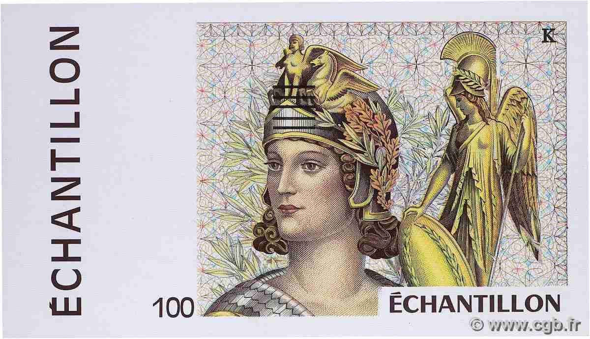100 Francs CEZANNE, type Athéna Échantillon FRANCE 1994 Ec UNC