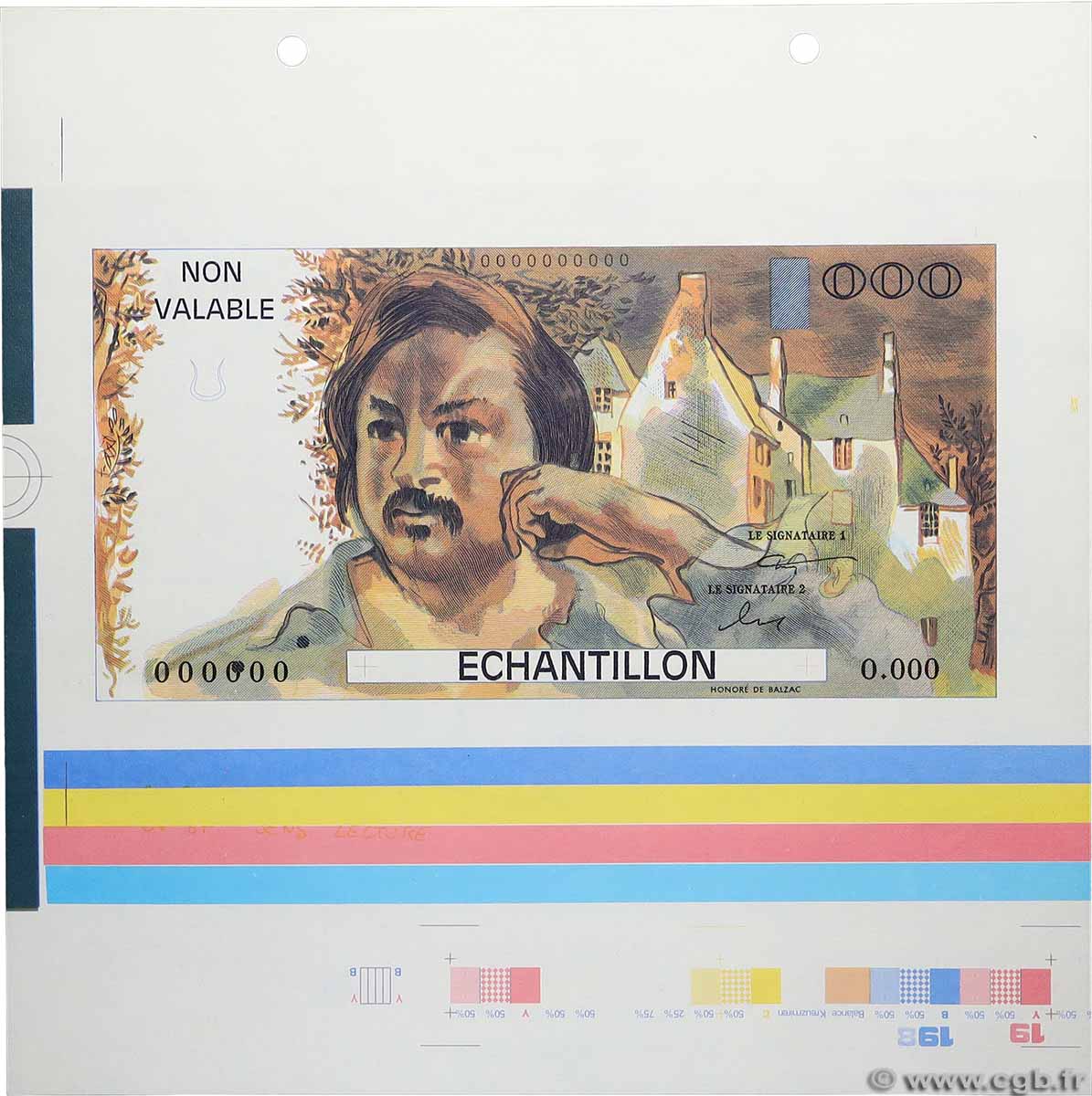 1000 Francs BALZAC Épreuve FRANCE 1980 EC.1980.01 NEUF