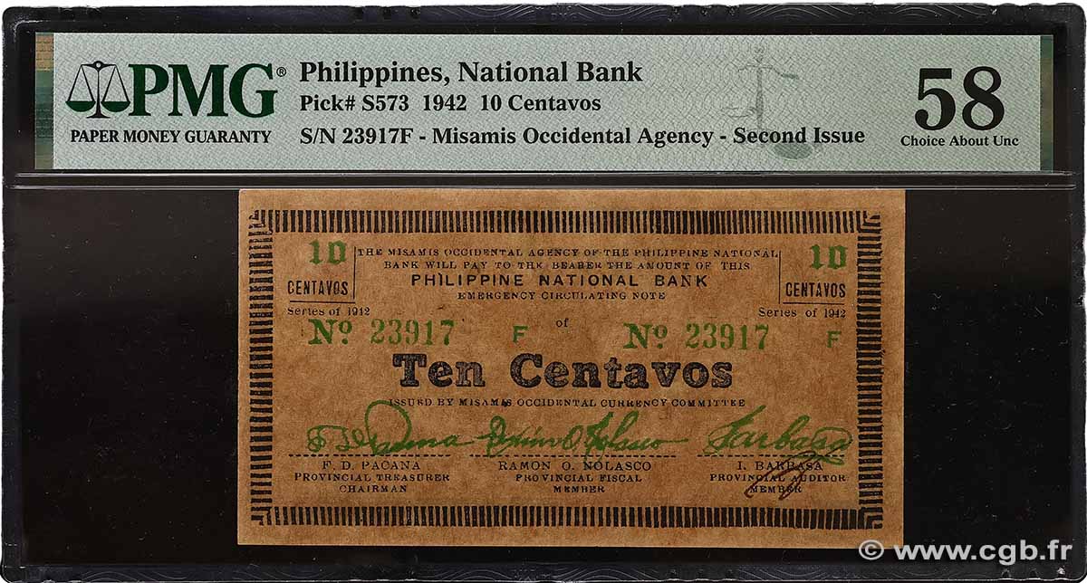 10 Centavos FILIPINAS 1942 PS.573 SC
