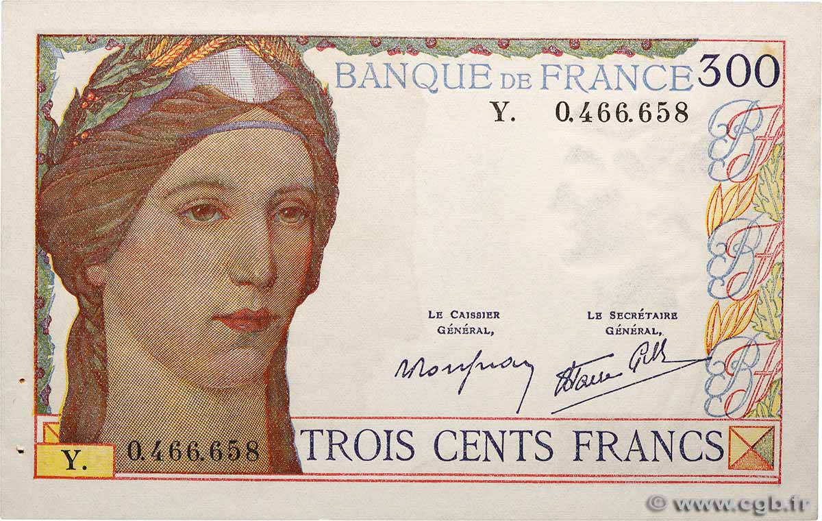300 Francs FRANCE 1939 F.29.03 pr.SUP