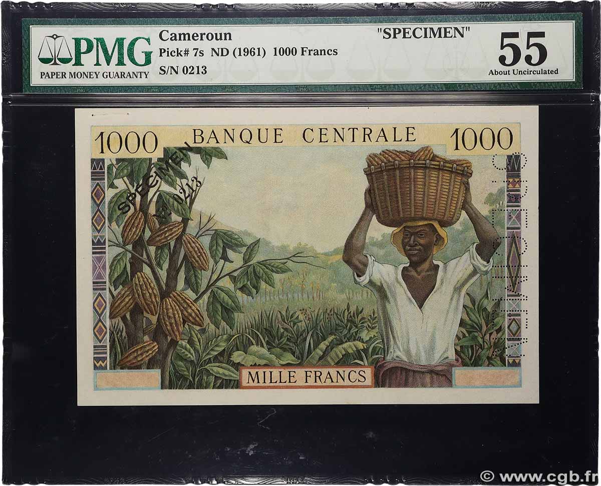 1000 Francs type 1961 Épreuve CAMEROON 1961 A.146E AU