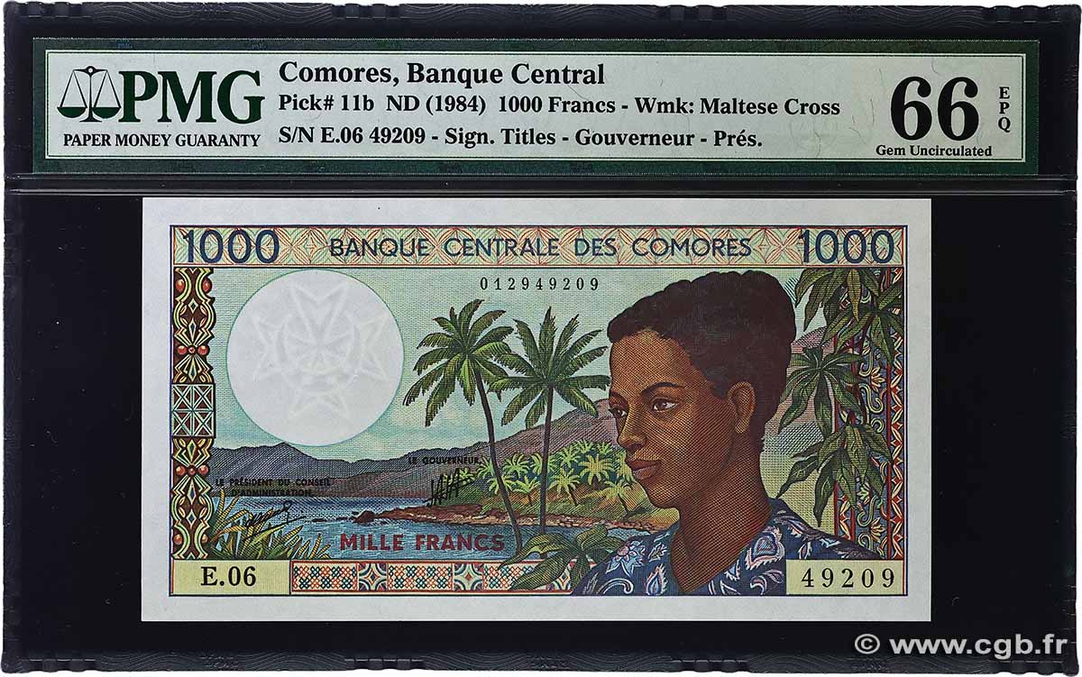 1000 Francs KOMOREN 1994 P.11b2 ST