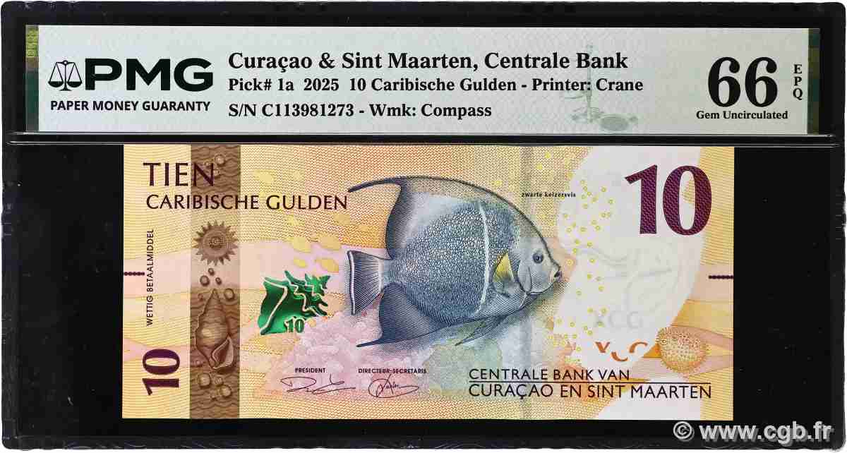 10 Gulden CURAZAO Y SAN MARTÍN 2025 P.01 FDC