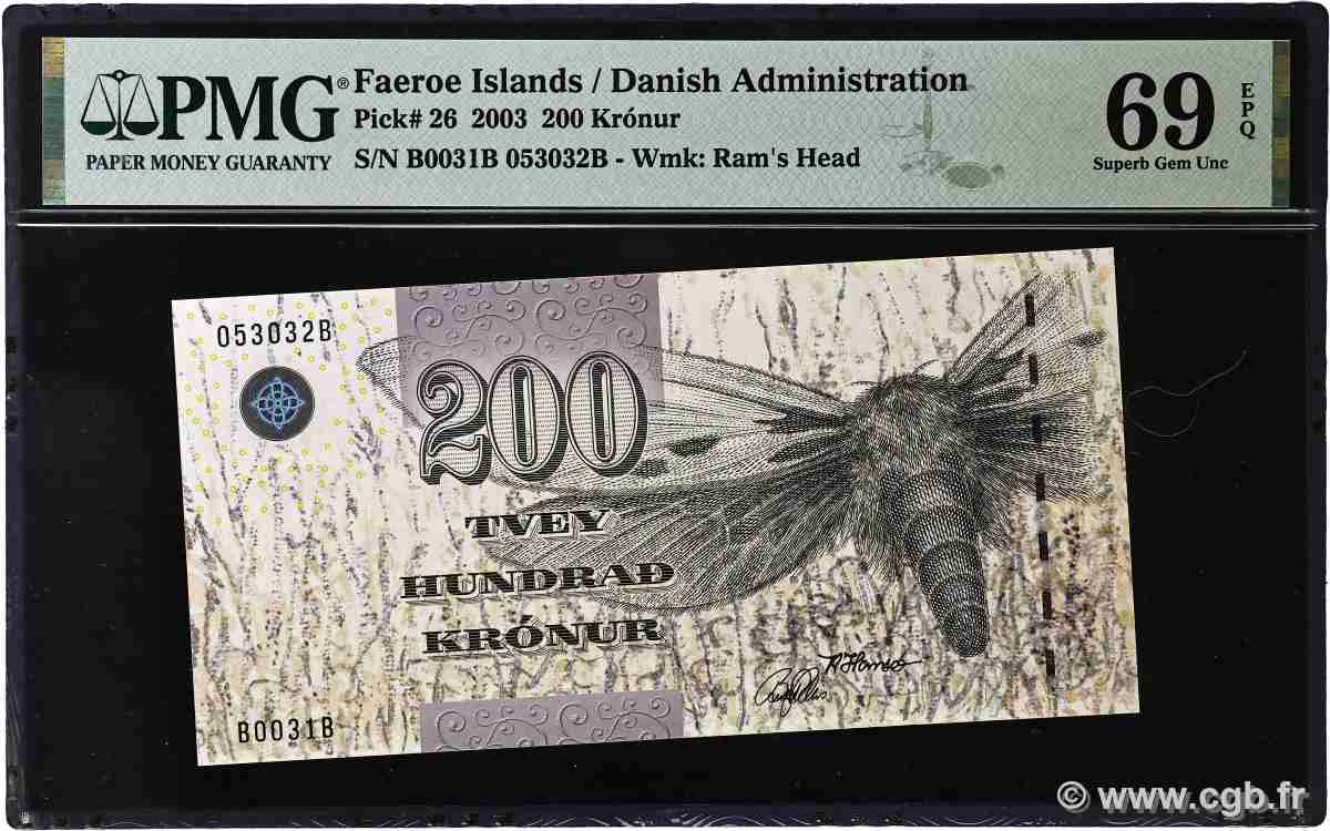 200 Kronur FÄRÖER-INSELN 2003 P.26 ST