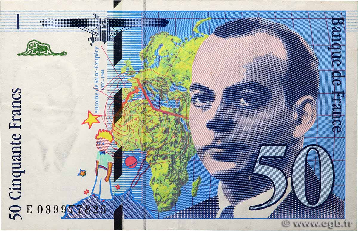 50 Francs SAINT-EXUPÉRY modifié
FRANCIA 1997 F.73.04 q.SPL