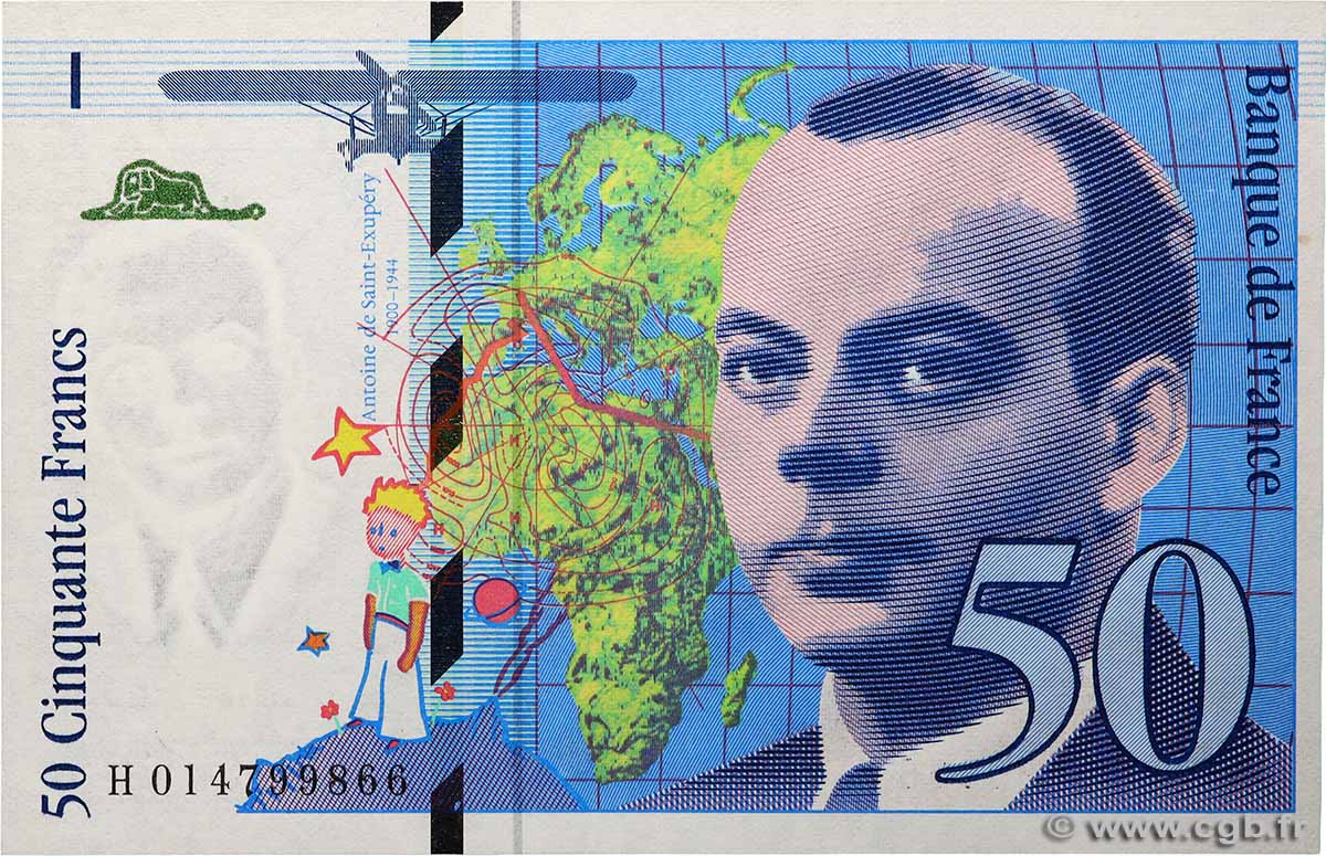 50 Francs SAINT-EXUPÉRY modifié FRANCE 1994 F.73.01a SUP