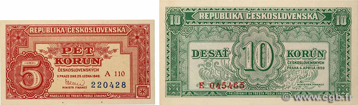 10 Korun CZECHOSLOVAKIA 1949 P.069 UNC-