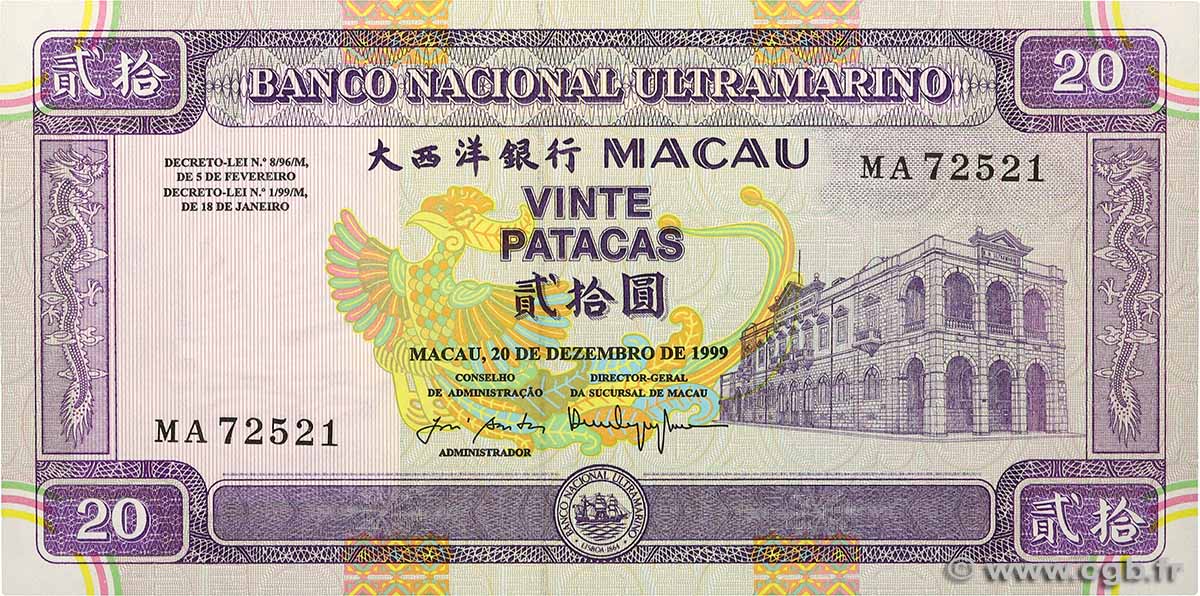 20 Patacas MACAO 1999 P.071a q.FDC